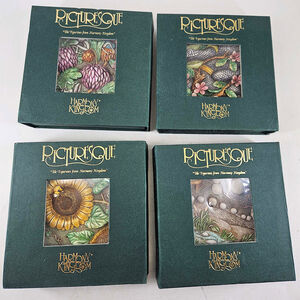 Vintage Harmony Kingdom Byron's Secret Garden Collectible Tile lot of 4 New